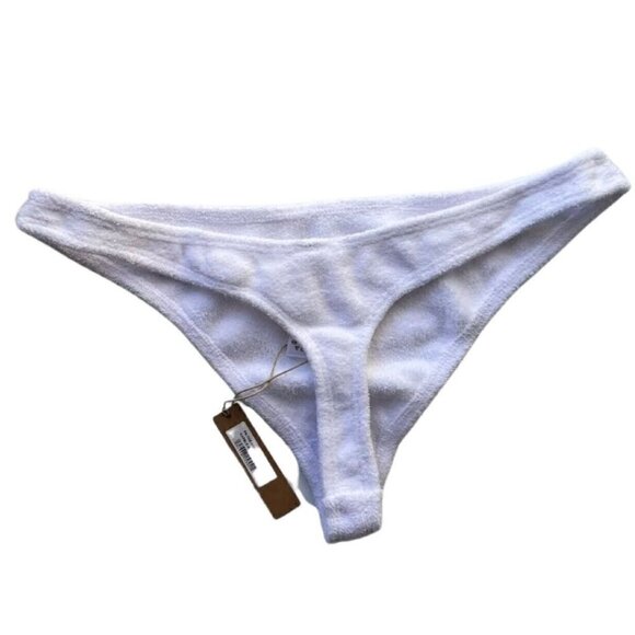 SKIMS White Cotton Blend Soft Terry Thong Size M PN-THG-0403 - Picture 6 of 8